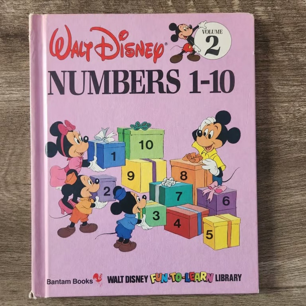 Walt Disney Fun-To-Learn Library Vol 2 Numbers 1-10 Hardcover Bantam Books 1983